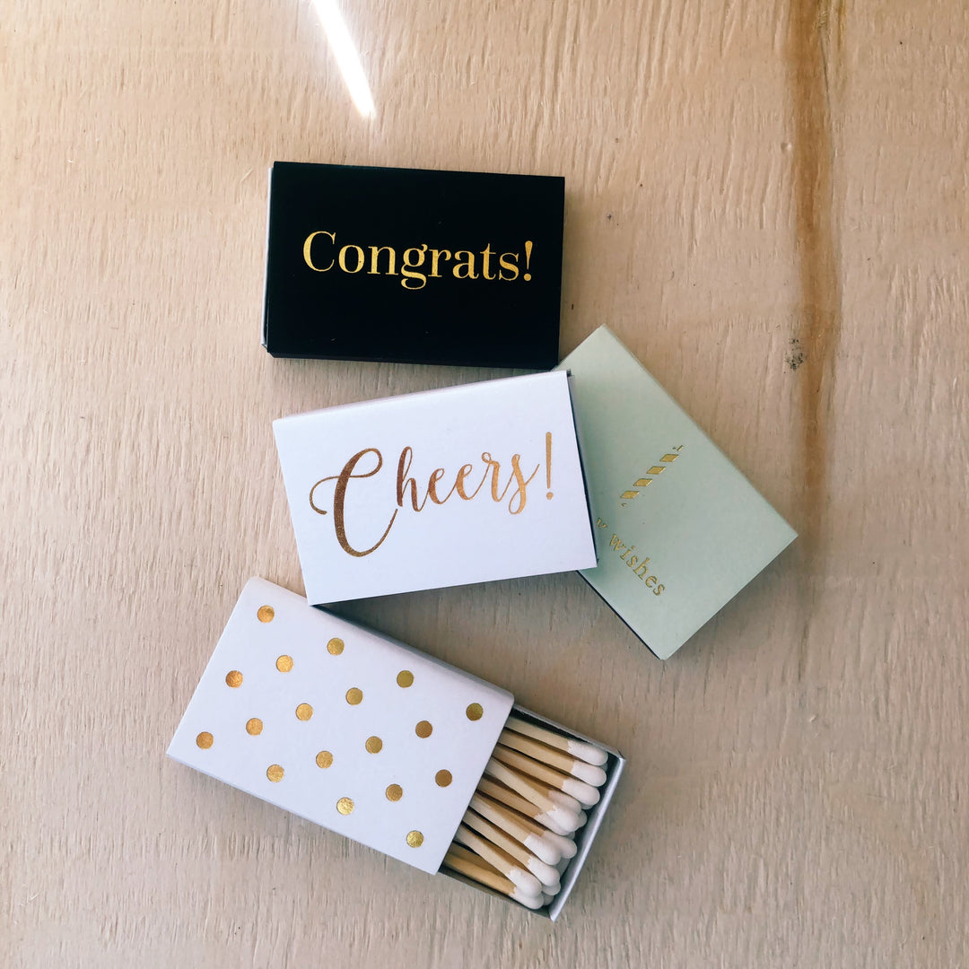 Mini Gold Foil Stamped Matchboxes