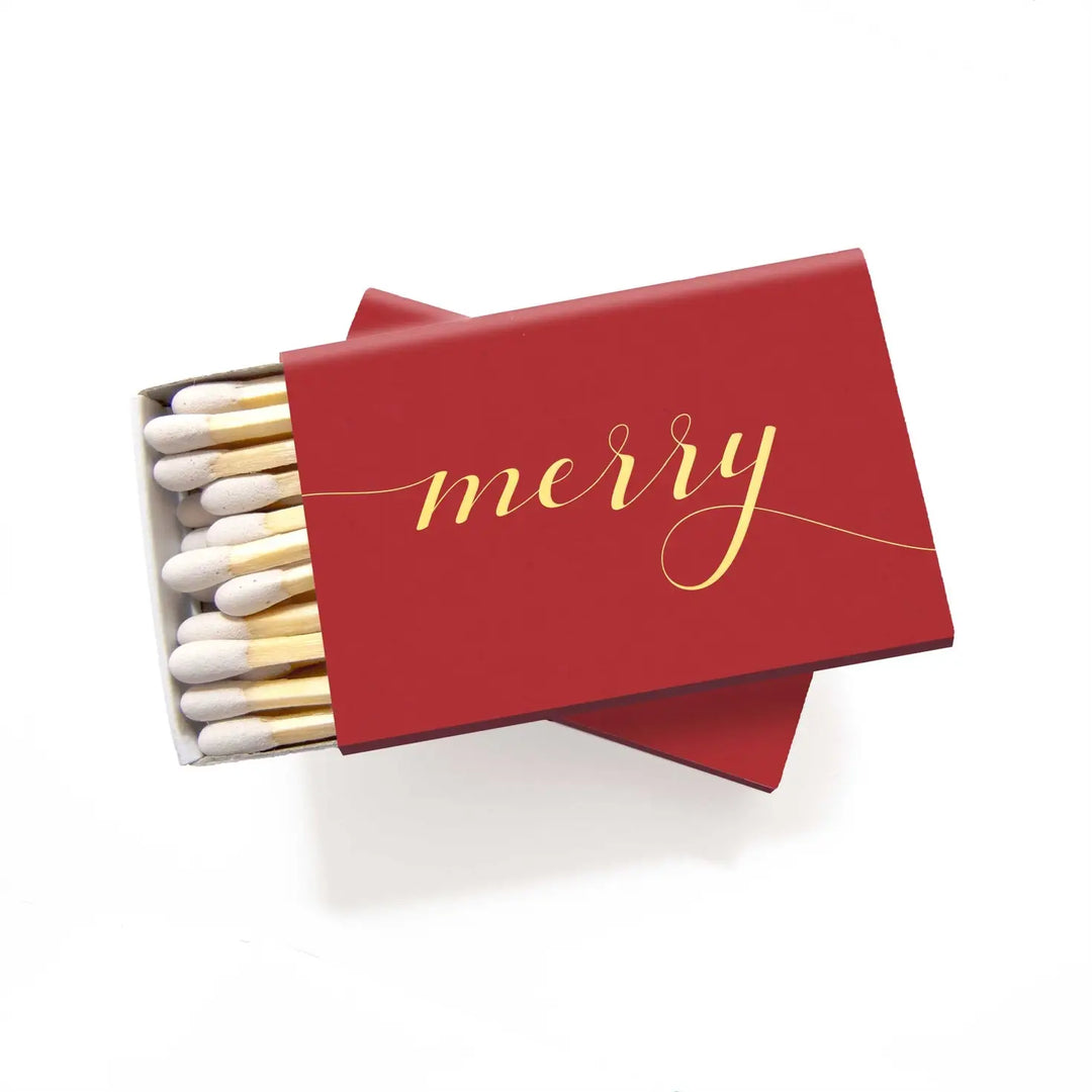 Tea and Becky - Merry Matches Christmas Red and Gold BULK 50 Matchboxes