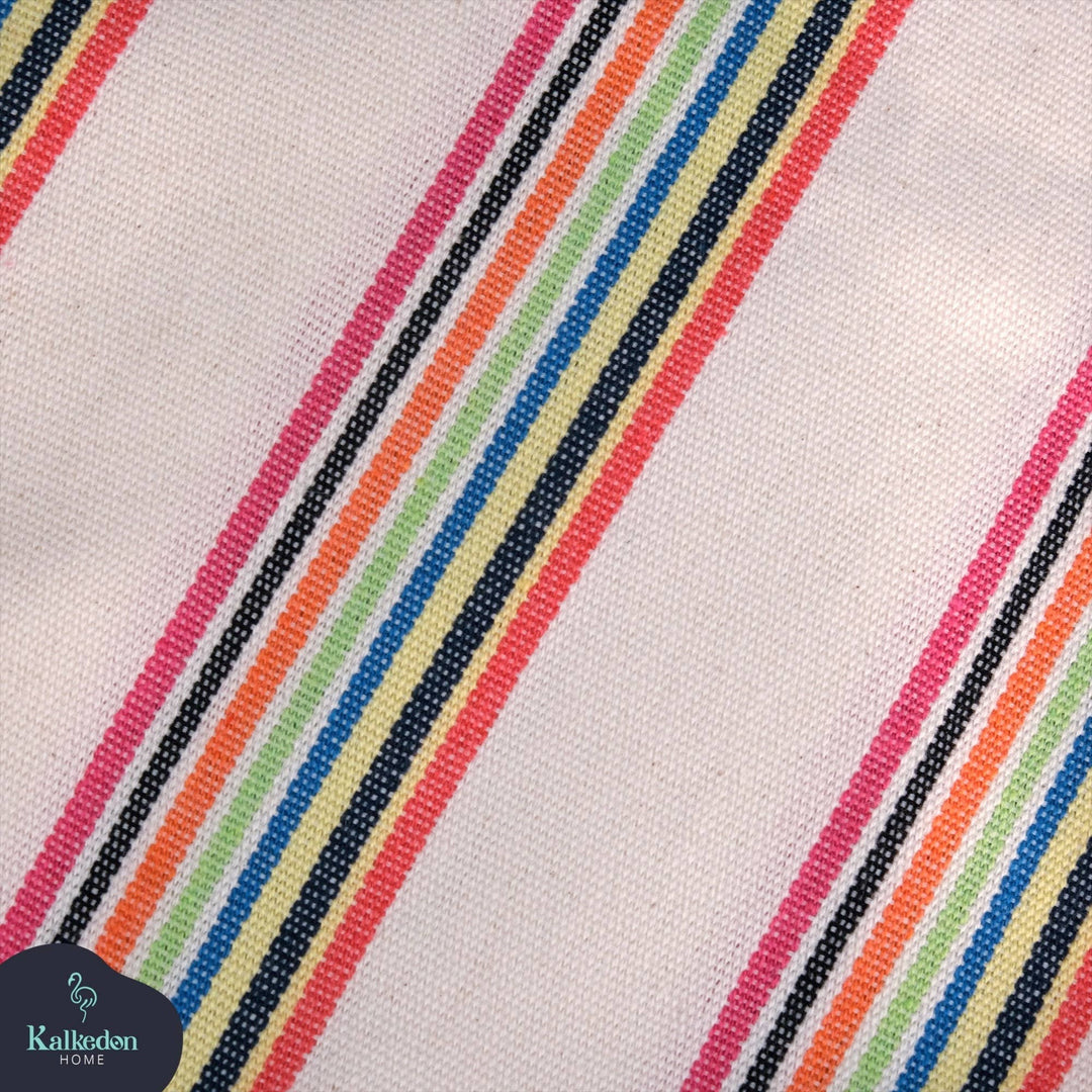 Multi-color Stripe Handwoven Cotton Turkish Throw Blanket