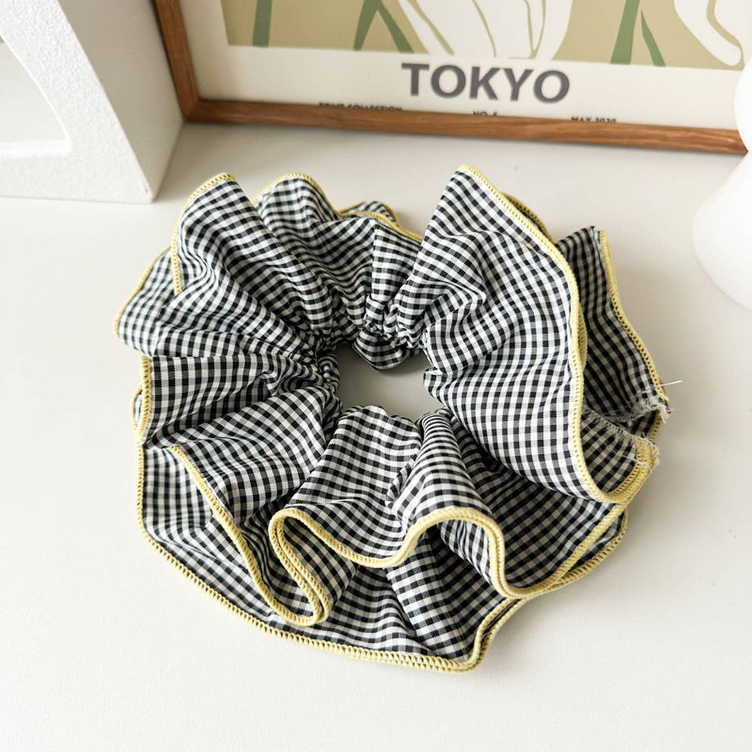 ACCITY - NICHE RETRO PLAID RUFFLED HAIR RING HAIR ROPE_CWAHA1352: Pink / (OS) 3