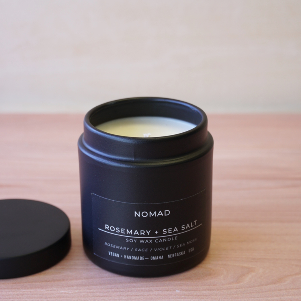 Rosemary + Sea Salt Noir Soy Candle