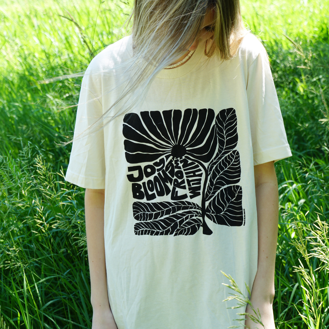 Joy Blooms From Within Tee - Ivory
