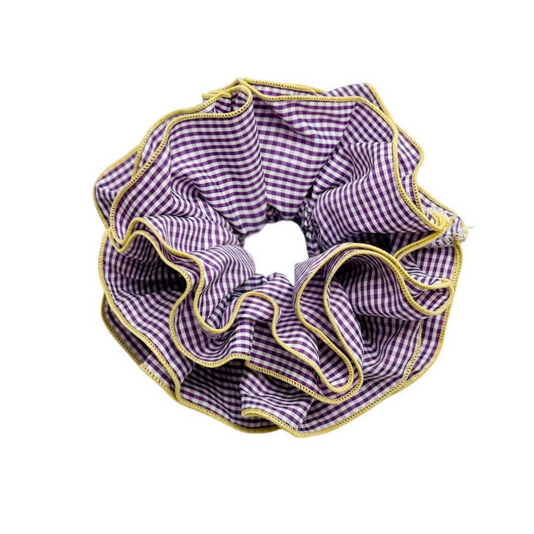 ACCITY - NICHE RETRO PLAID RUFFLED HAIR RING HAIR ROPE_CWAHA1352: Pink / (OS) 3