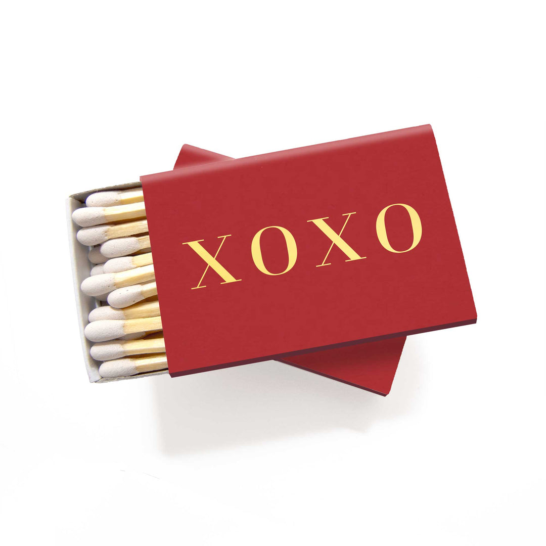 Tea and Becky - XOXO Matches Gift Matchboxes for Valentine's Day Red & Gold