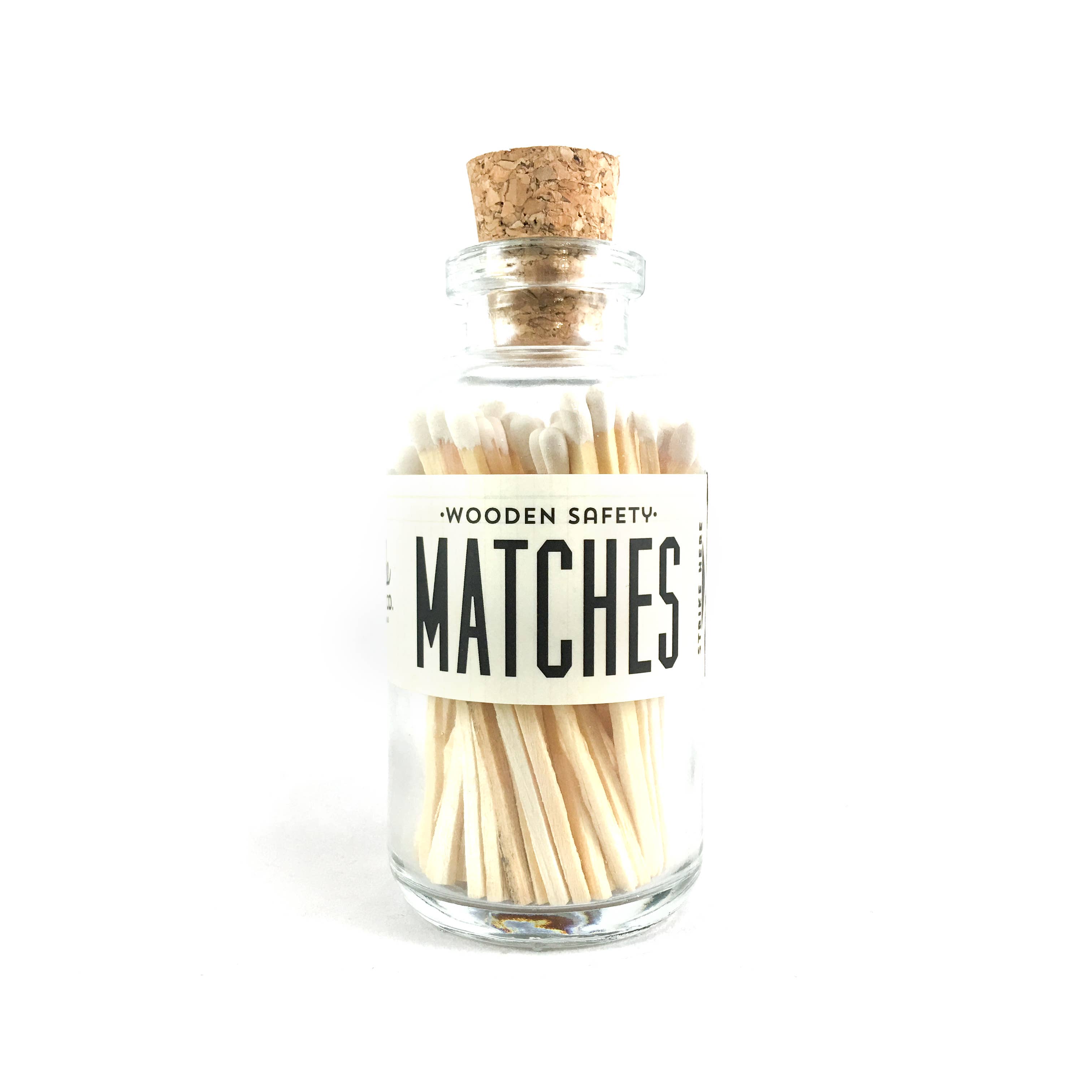 Medium Apothecary Bottle Matches - White