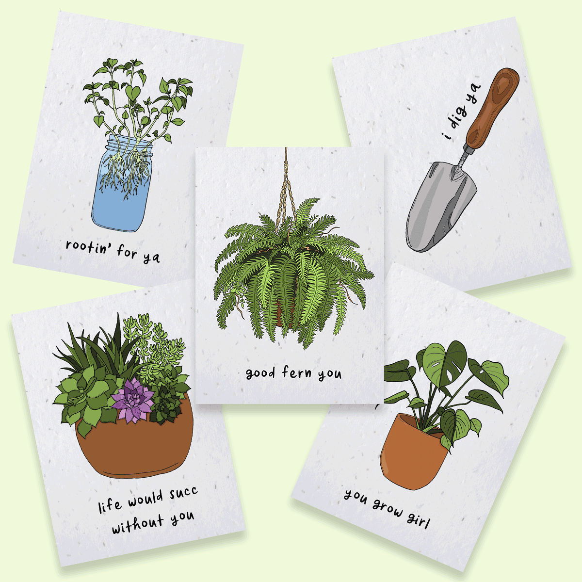 Party Mountain Paper co. - Plantable Puns Seed Card Set