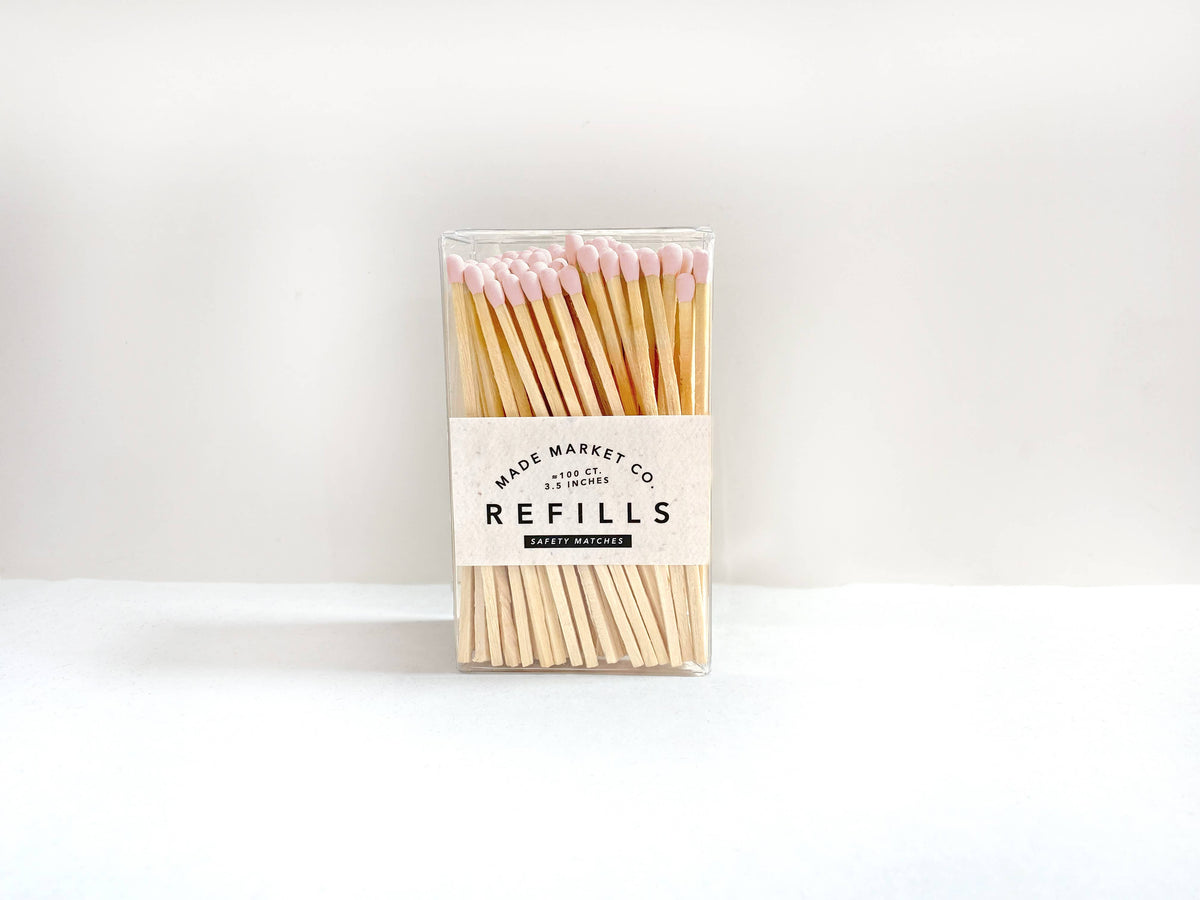 Wooden Safety Matches Refill - Blush Pink