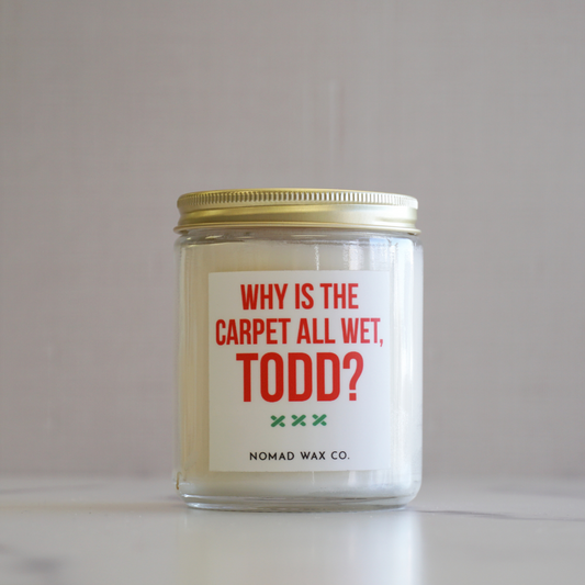 Christmas Vacation "Why is the Carpet Wet Todd" Holiday Soy Candle 1050