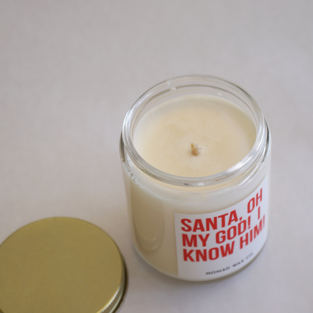 Elf "Santa I know him!" Holiday Soy Candle