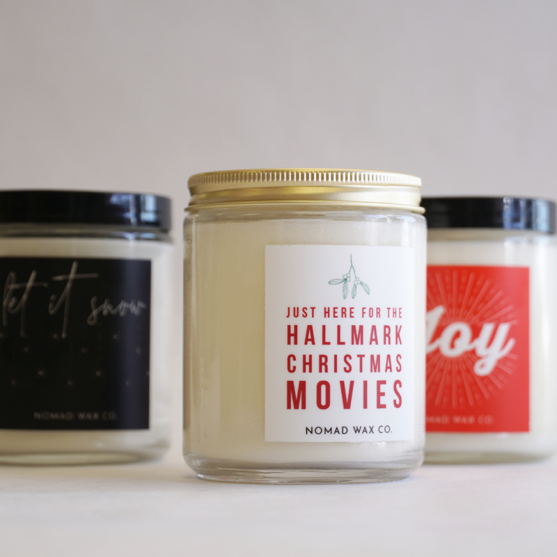 Holiday "Just here for the Hallmark movies" Scandi Soy Candle