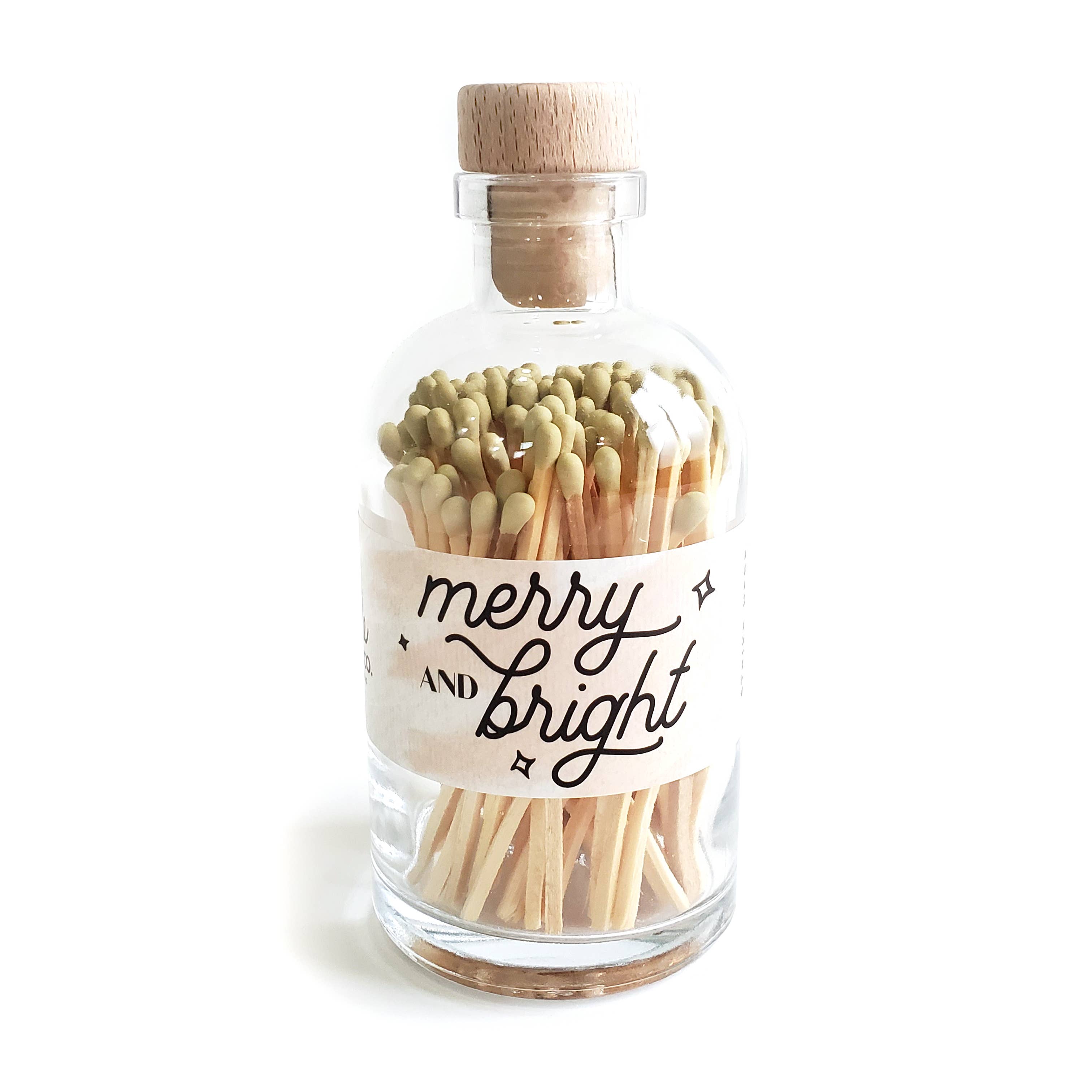 Christmas Merry & Bright Holiday Apothecary Matches - Gold