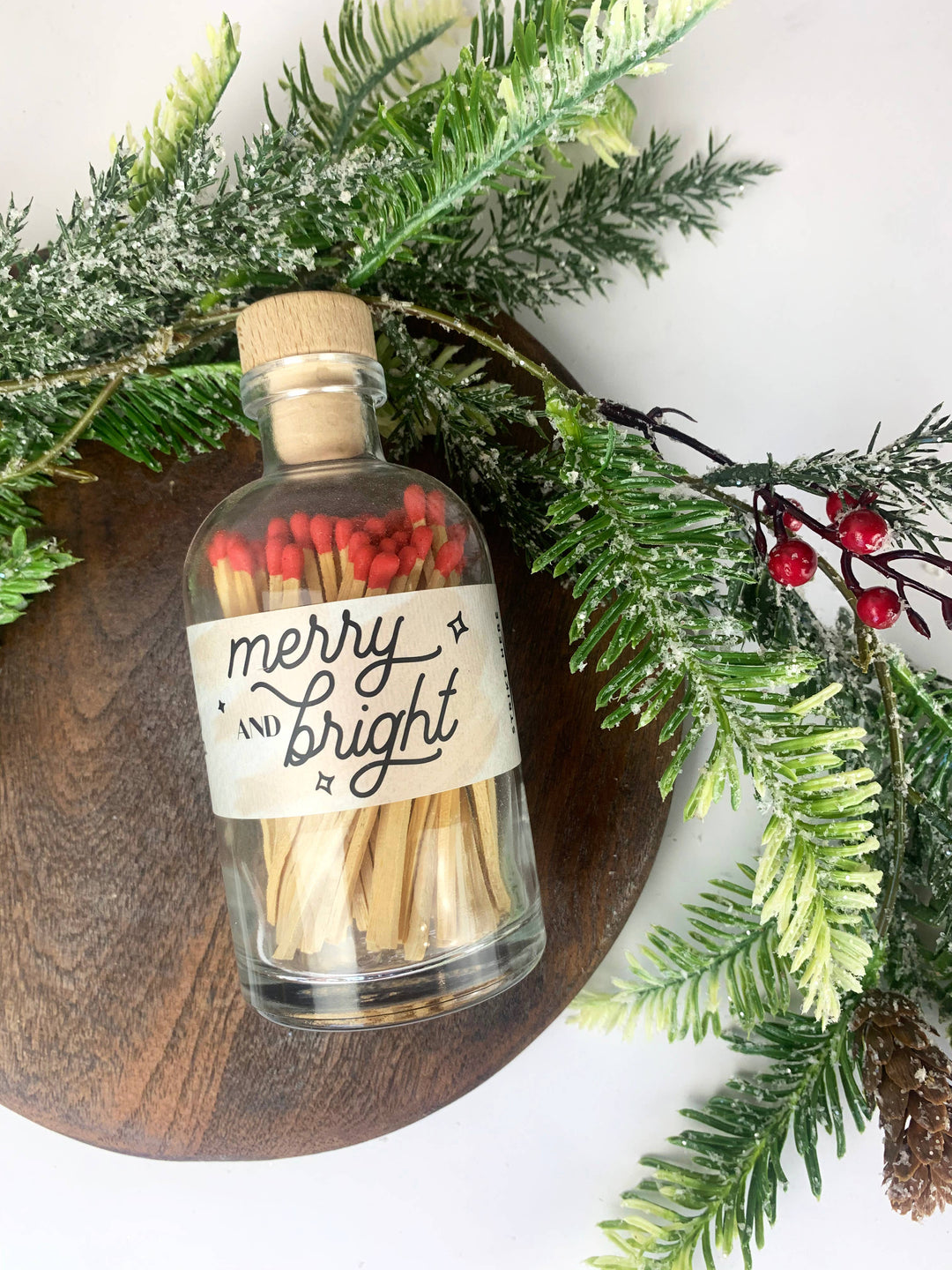 Christmas Merry & Bright Holiday Apothecary Matches - Red
